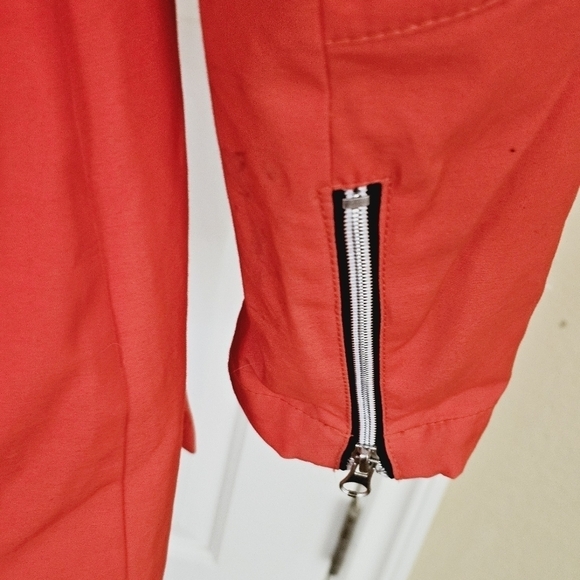 Black Rivet Belted Rain Trench Zip Coat Watermelon Size M - Picture 10 of 15